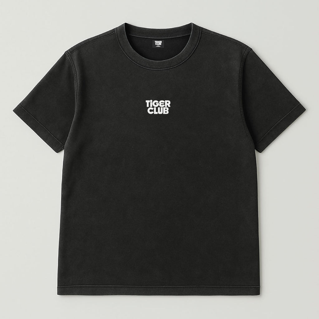 TIGER CLUB TIGER FACE SS TSHIRT WASHED BLACK