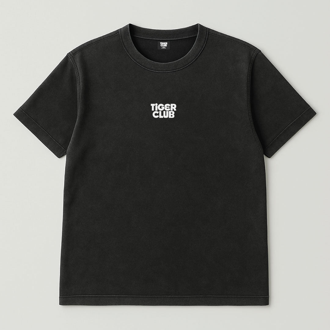 TIGER CLUB TIGER FACE SS TSHIRT WASHED BLACK
